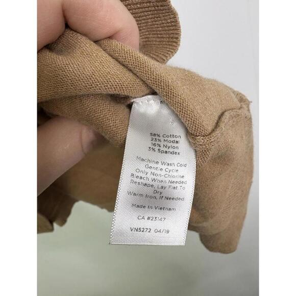 Talbots Sweater Womens Large Turtleneck Tan Classic Capsule Neutral Minimalist - Picture 5 of 9